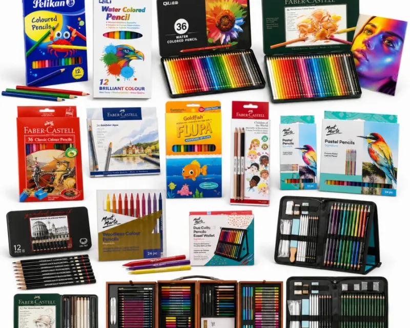 Colour pencils in Pakistan — 12, 24 and 48 colour pencil sets for school